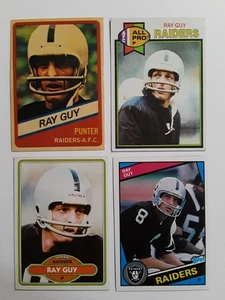 Ray Guy Vintage Football Card Lot (4 ct) Oakland Raiders HOF 1976-84 - Picture 1 of 6