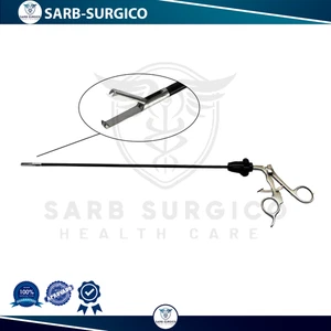 Laparoskopischer 5 mm Krallengreifer 2 x 3 Zähne Single Action Greifzange 33 cm - Bild 1 von 6