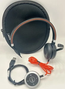 Jabra Evolve 40 Wired Stereo USB Headset HSC017 W/  Controller ENC010 - Picture 1 of 2