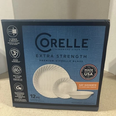 CORELLE LIVINGWARE VITRELLE  " ENHANCEMENTS "  12 PC DINNERWARE  2022   NEW - Image 1 of 4