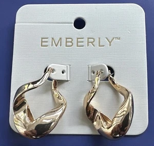 PENDIENTES ARO TRENZADO TONO ORO BEMBERLY ¡NUEVOS!  - Imagen 1 de 4