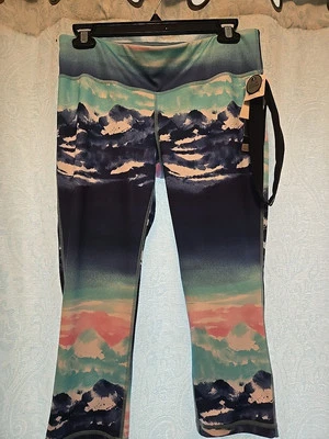 Conjunto de diadema y leggings recortados para mujer Ideology, azul/negro, mediano Foto 1 de 4