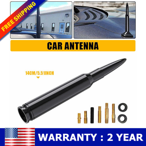 VMS Racing 5.5" 50 Caliber Bullet Short Antenna – Gun Metal Gold – Fits Ford F150 F250
