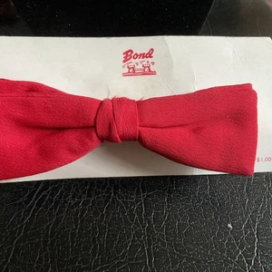 Vintage Ormond Red Clip On Bow Tie 4.5" - Picture 1 of 4