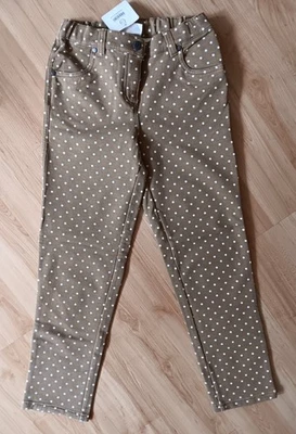 Hanna Andersson Girls Dot Knit Jean Pant Size 130 (8 US) Treehouse Gold/Brown - Image 1 of 4