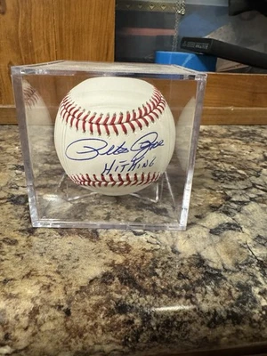 Béisbol OML autografiado por Pete Rose con inscripción "Hit King" Fiterman Sports Foto 1 de 2