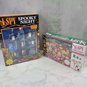 I Spy Spooky Night 2 In 1 Memory Riddle Card Game Halloween & Christmas Puzzle - Picture 1 of 4