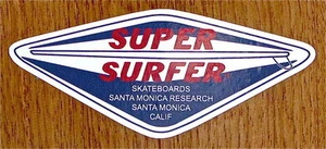VINTAGE 60'S HOBIE SUPER SURFER SKATEBOARD STICKER, NEW VINYL - Picture 1 of 1