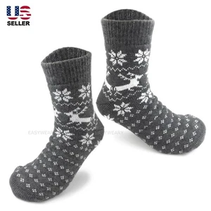 Mens Winter Thermal Thick Knit Soft Cushioned Slipper Socks Knitted House 9-13 - Picture 1 of 6