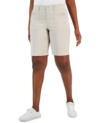 Karen Scott Womens Tan Mid-Rise Midi Stretch Bermuda Shorts 6 - Image 1 of 3