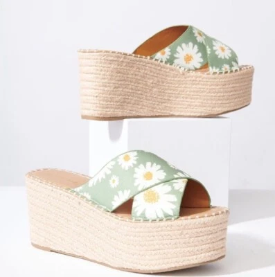 Alpargata delantera cruzada con margarita verde menta nueva sin caja 6,5 Foto 1 de 4