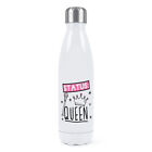 Status Queen Double Wall Water Bottle Funny Girly Girls Thermal Social Media