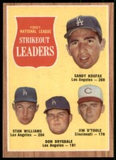 1962 Topps 1961 National League Strikeout Leaders LL    #60  ExMint+