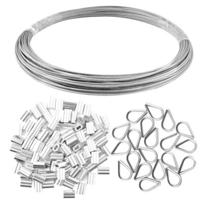 YOOKAT Wire Rope Cable Includes 1/16Inch X 66Feet Stainless Steel Wire Rope Cable 100Pc