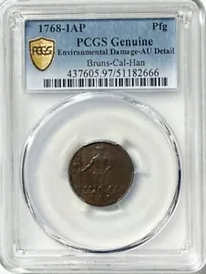 German States BRUNSWICK CALENBERG HANNOVER - Pfenning 1768-IAP - PCGS AU Detail! - Picture 1 of 4