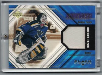 2000-01 Black Diamond Game Gear LTU Roman Turek Leg Pad L-TU Upper Deck NHL - Image 1 of 2
