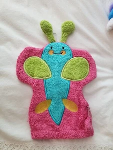 NWT Pink Baby/Kids Terrycloth Bath Mitt  Puppet  Butterfly Fun  - Picture 1 of 3