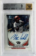 2014 BOWMAN CHROME DRAFT PICK #BCAMW MARCUS WILSON AUTO 10 Beckett 9 MINT