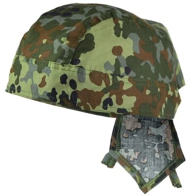 Mil-Tec 100% Cotton Bandana Head Wrap Classic Military Cut Scarf Flecktarn Camo - Image 1 of 4