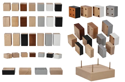 Möbelfüße aus Holz Eckig | 7 Höhen | Buche Lackiert | Sofafuß Couchfüß Bettfüß - Bild 1 von 4