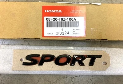 Genuine OEM Honda Ridgeline Gloss Black Rear Sport Emblem 17-22 08F20-T6Z-100A — 第 1/2 张图片
