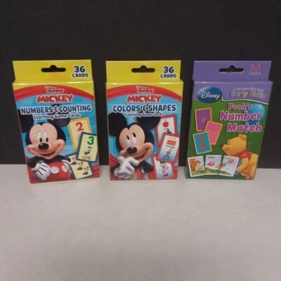 迪士尼小熊维尼早期技能数字和米老鼠早期学习闪存卡3只装 — 第 1/4 张图片
