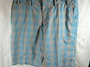 Adidas Bermuda Golf Casual Beach Play Shorts Mens Sz 36 Plaid 12" Inseam (ii1) - Picture 1 of 8