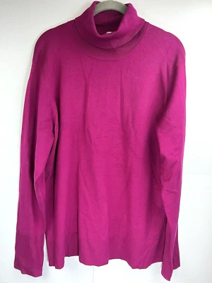 Suéter Chico's Cuello Alto Top Mujer L Rosa Mezcla Seda Manga Larga Pullover Tejido Foto 1 de 4