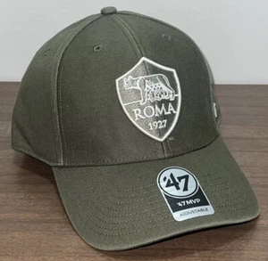AS Roma ‘47 Brand MVP Green Club Crest Soccer Strapback Adjustable Hat Cap New - Picture 1 of 7