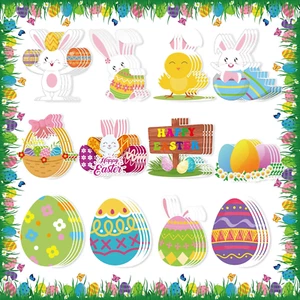 108 Pcs Easter Classroom Decoration Set 72 Pcs Colorful Easter Egg Rabbit Bunny - Picture 1 of 12