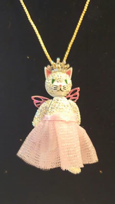 Betsey Johnson Cat Ballerina Pendant Necklace Fairy NEW NWT - Image 1 of 4
