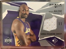 2003 Upper Deck Black Diamond Karl Malone Game Used Jersey Card Lakers 