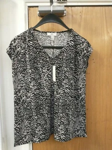 Halston Damen Bluse Größe Medium schwarz bedruckt Ref Y10 - Bild 1 von 3