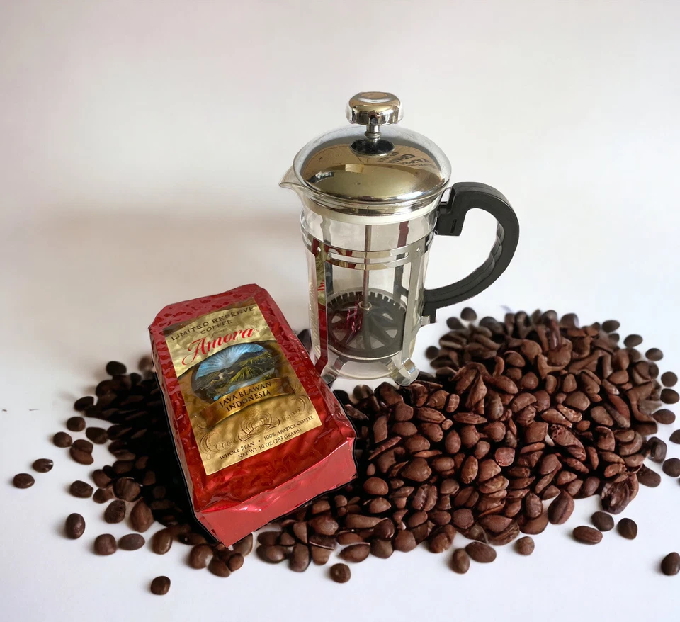Cafetera de vidrio French Press 12 oz + Juego de café Amora RESERVA LIMITADA de 10 oz Foto 1 de 4
