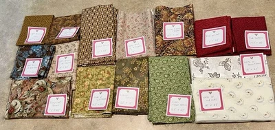 Mix Lot 15 Cotton Fabric Earth Tone Brown Green Red Floral Flower Quilting Craft - Image 1 of 4