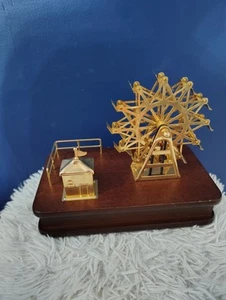 Musical Ferris Wheel Goes Round & Round Plays It's A Small World Brass & Wood - Picture 1 of 9