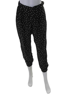 ATM Womens Silk Polka Dot Print Elastic Waist Capri Pants Black White Size XS - Image 1 of 4
