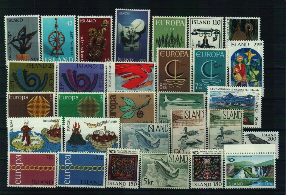Island - Briefmarkenlot aus div.  Jahren - 1 Steckkarte - postfrisch - Imagen 1 de 1