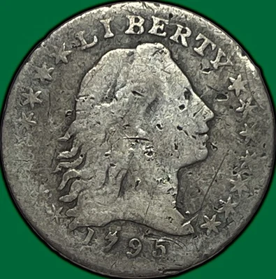 Moneda F fina de media moneda de diez centavos cabello suelto 1795 #29865 Foto 1 de 3