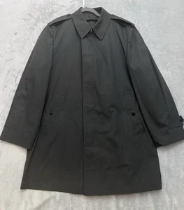 Gabardina gris de colección London Fog Union hecha para hombre talla 42R botones sin forro - Imagen 1 de 8