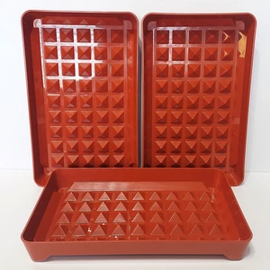 Set of 3  Tupperware Deli Meat Bacon Marinade Keeper #1292 Paprika No Lids - Picture 1 of 10