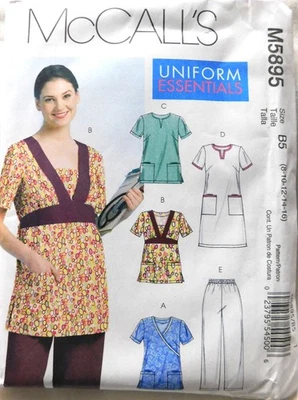 McCall's Pattern M5985 Women's Scrubs Dress , Top, Pants 8, 10, 12, 14, 16 Uncut - Image 1 of 4