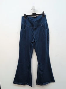 Halara Crossover Flared Casual Washed Denim Women's Jeans 1X Bleached Blue - Picture 1 of 12