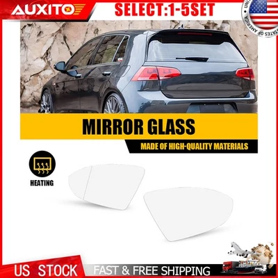 Left Right Heated Mirror Glass for Volkswagen Golf MK7 2015-2021 GTI R 2-10X - Image 1 of 4