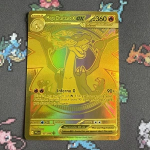 Gold Mega Charizard Ex 130/94 Hyper Rare Phantasmal Flames - Picture 1 of 9