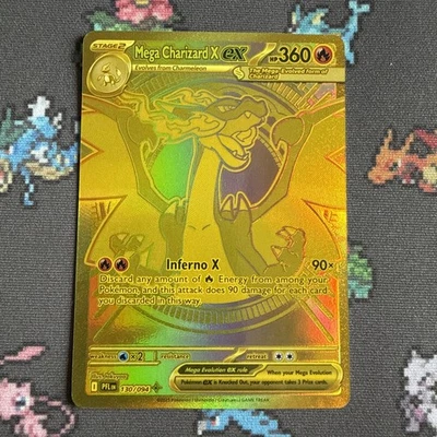 Gold Mega Charizard Ex 130/94 Hyper Rare Phantasmal Flames - Image 1 of 4