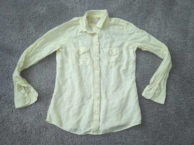 Camisa Banana Republic para mujer mediana suave lavado manga larga mezcla de lino Foto 1 de 4