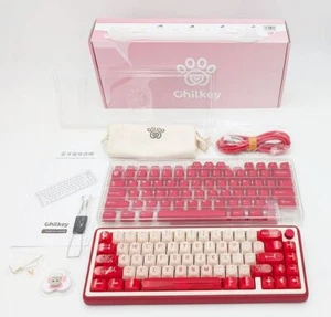 Chilkey PAW65 Wireless 65% RGB Aluminum Mechanical Red Keyboard w/Bonus Keycaps - Picture 1 of 7