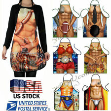 Home Aprons Dress Novelty Funny Cooking Kitchen Restaurant Bib Chefs Bbq Muscles