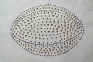 #5106 6-3/8" Rhinestone/Studs Iron On Hot Fix Football - Picture 1 of 1